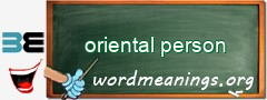 WordMeaning blackboard for oriental person